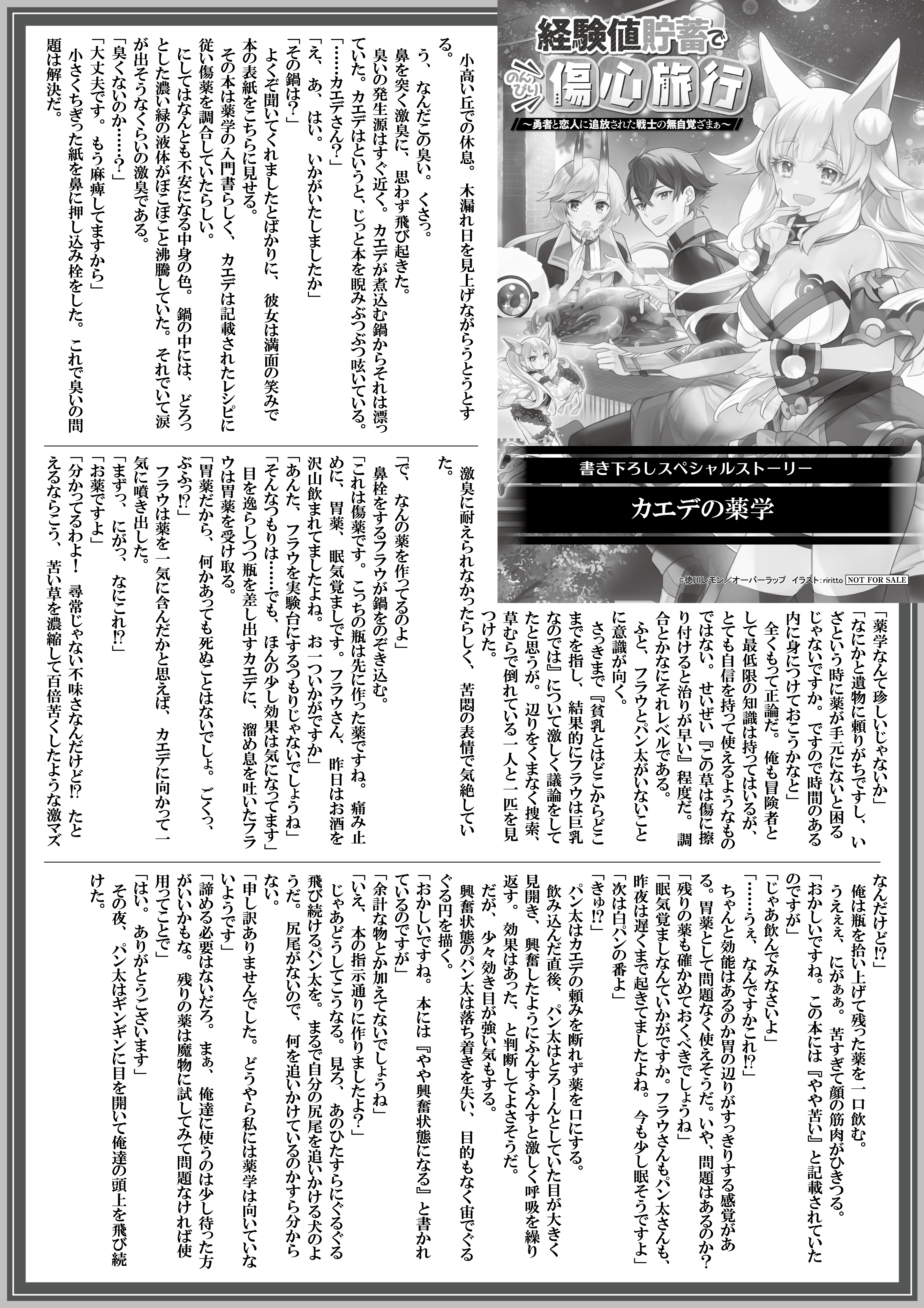 【ノベルス】『経験値貯蓄でのんびり傷心旅行 3　～勇者と恋人に追放された戦士の無自覚ざまぁ～』A4SSペーパー